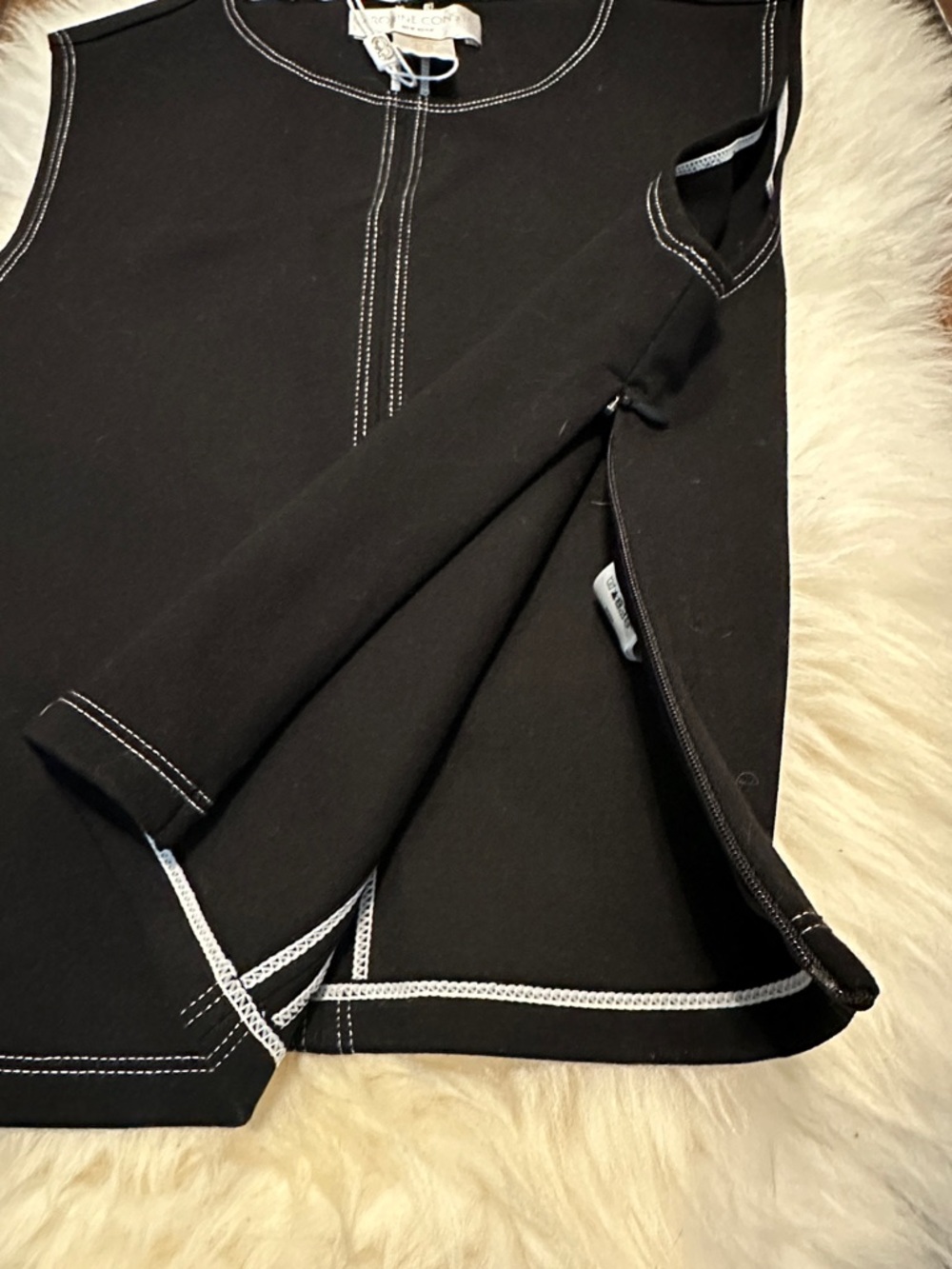 Caroline Constas Black Tank with White Contrast Stitching - Picture 5 of 8